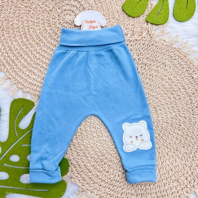 Kit 3 Calças - Ursinhos Fofinhos - Azul Jeans, Chumbo e Off White